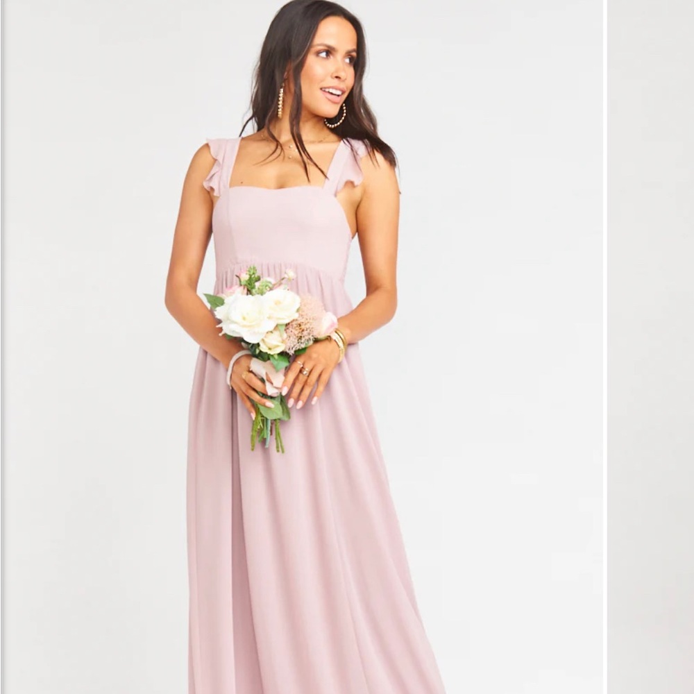 Show Me Your Mumu June Maxi Dress ~ Neutral Mauve Chiffon size Small
